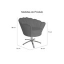 Ver imagem 3 de Poltrona Decorativa Pétala Base Giratória Metal Suede Cinza Mz Decor