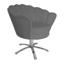 Ver imagem 2 de Poltrona Decorativa Pétala Base Giratória Metal Suede Cinza Mz Decor