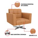 Ver imagem 3 de Poltrona Sala Decorativa Elisa Base Giratória Cromada Sintético Pu D03 - D’Rossi