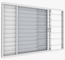 Ver imagem 1 de Janela de Correr Alumínio Branco 03 Folhas Veneziana c/Grade Confort - 100x150