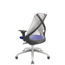 Ver imagem 3 de Cadeira Office Bix Tela Branca Assento Aero Azul Autocompensador Base Alumínio 95cm - 64000