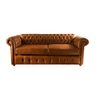 Sofá Chesterfield Capitone Luis XV Vicenzo Couro Eco Caramelo 1,80M / Decoracao, sala tv estar, rece - 1