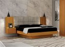 Ver imagem 3 de Cama de Casal Queen Size Braga com Mesa de Cabeceira e Painel Almofadado Leifer Moveis Cinamomo, Jol
