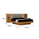 Ver imagem 2 de Cama de Casal Queen Size Braga com Mesa de Cabeceira e Painel Almofadado Leifer Moveis Cinamomo, Jol
