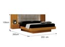 Ver imagem 2 de Cama de Casal Queen Size Braga com Mesa de Cabeceira e Painel Almofadado Leifer Moveis Cinamomo, Jol