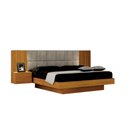 Ver imagem 1 de Cama de Casal Queen Size Braga com Mesa de Cabeceira e Painel Almofadado Leifer Moveis Cinamomo, Jol