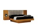 Ver imagem 1 de Cama de Casal Queen Size Braga com Mesa de Cabeceira e Painel Almofadado Leifer Moveis Cinamomo, Jol