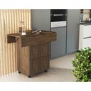 Ver imagem 4 de Mesa Aparador Multifuncional Dobrável com Bancos Annie:castanho