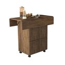 Ver imagem 3 de Mesa Aparador Multifuncional Dobrável com Bancos Annie:castanho
