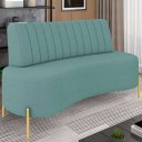 Ver imagem 2 de Sofá 2 Lugares 160cm Pés Aço Dourado Tamar Boucle Azul Z08 - Mpozenato