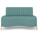 Ver imagem 4 de Sofá 2 Lugares 160cm Pés Aço Dourado Tamar Boucle Azul Z08 - Mpozenato