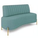 Ver imagem 1 de Sofá 2 Lugares 160cm Pés Aço Dourado Tamar Boucle Azul Z08 - Mpozenato