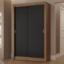 Ver imagem 1 de Guarda-roupa Solteiro 2 Portas de Correr 2 Gavetas Rustic/preto Vivare Madesa