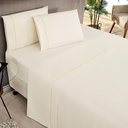 Ver imagem 1 de Jogo Cama Lençol Home Basic King 180 Fios C/ Ponto Palito 4 Peças - Palha