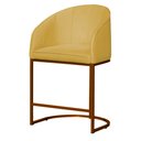 Ver imagem 1 de Poltrona Estilo Banqueta Decorativa Mia Tecido em Suede Base Metal Bronze - Estopar Poltrona Mia Sue