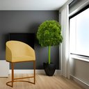 Ver imagem 2 de Poltrona Estilo Banqueta Decorativa Mia Tecido em Suede Base Metal Bronze - Estopar Poltrona Mia Sue