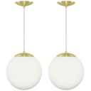 Ver imagem 1 de Kit 2 Pendentes Orby Bola Globo Grande 23 cm Dourado