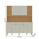 Ver imagem 3 de Cozinha Compacta 6 Portas 2 Gavetas 179,6 cm Botanika Marrom Freijó/Soft Bege