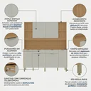 Ver imagem 6 de Cozinha Compacta 6 Portas 2 Gavetas 179,6 cm Botanika Marrom Freijó/Soft Bege