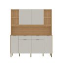 Ver imagem 2 de Cozinha Compacta 6 Portas 2 Gavetas 179,6 cm Botanika Marrom Freijó/Soft Bege
