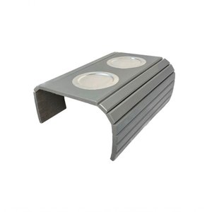 Esteira Bandeja para Braço Sofá Porta Copo Alumínio Cinza