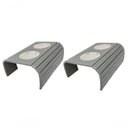 Ver imagem 2 de Esteira Bandeja para Braço Sofá Porta Copo Alumínio Cinza