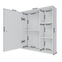 Ver imagem 3 de Espelheira para Banheiro 1 Porta 3 Prateleiras Treviso Mgm Móveis