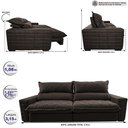 Ver imagem 2 de Sofá Retrátil e Reclinável 3,15m Molas Ensacadas Cama inBox Elegance com ThermoGel Velusoft Caf