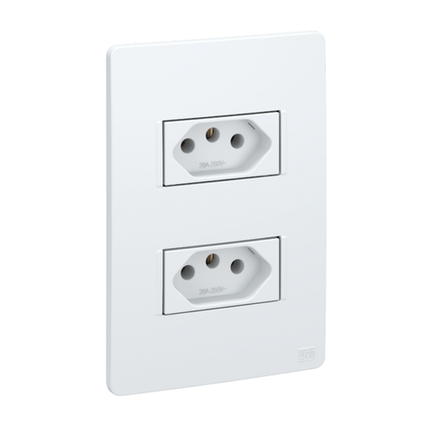 Conjunto 2 Tomadas 20a 2p+t com Placa Branco Esatta Weg
