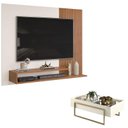 Ver imagem 1 de Painel para Tv Nando Freijó Off White e Mesa de Centro Petri Off White – Dj Móveis