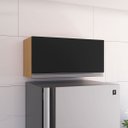Ver imagem 2 de Armário Aéreo de Geladeira para Cozinha 60 Cm Adriana Amêndoa/preto