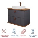 Ver imagem 6 de Gabinete Suspenso com Cuba 80,3cm x 69cm Poli Espresso Móveis Cinza/Titanium