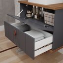 Ver imagem 4 de Gabinete Suspenso com Cuba 80,3cm x 69cm Poli Espresso Móveis Cinza/Titanium