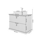 Ver imagem 3 de Gabinete Suspenso com Cuba 80,3cm x 69cm Poli Espresso Móveis Cinza/Titanium