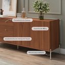 Ver imagem 3 de Buffet 3 Portas 3 Gavetas Jasper 184 cm - Canella c/ Champanhe