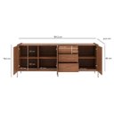 Ver imagem 7 de Buffet 3 Portas 3 Gavetas Jasper 184 cm - Canella c/ Champanhe
