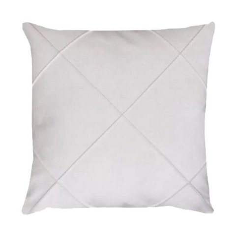 Capa para Almofada Drapeada em Veludo Quadrada 50x50 com Enchimento Cor:branco