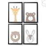 4 Quadros Decorativos Infantil Animais Escandinavos Safari:Pinus - 2