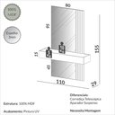 Ver imagem 3 de Aparador com Espelho 110cm e Ripado Mdf Dalla Costa Casa Lar Cor:freijó com Off White
