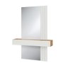 Aparador com Espelho 110cm e Ripado Mdf Dalla Costa Casa Lar Cor:freijó com Off White - 2