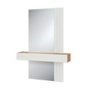 Ver imagem 2 de Aparador com Espelho 110cm e Ripado Mdf Dalla Costa Casa Lar Cor:freijó com Off White