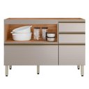 Ver imagem 2 de Balcão Pia Proença 120cm 1 Porta e 4 Gavetas Nogueira Touch/nude Prime Tx sem Tampo - Demartêz