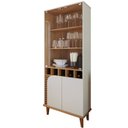 Ver imagem 1 de Cristaleira 4 Portas 5 Nichos Jurere Freijo Off White Matte Clb