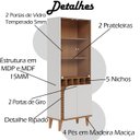 Ver imagem 3 de Cristaleira 4 Portas 5 Nichos Jurere Freijo Off White Matte Clb