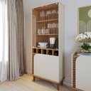 Ver imagem 2 de Cristaleira 4 Portas 5 Nichos Jurere Freijo Off White Matte Clb