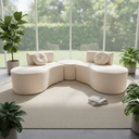 Ver imagem 2 de Sofá Modular Orgânico Monterrey 260cm + Puff Suede Marfim