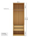 Ver imagem 4 de Guarda Roupa Planejado 2 Portas Ripadas 80cm Samambaia CabeCasa MadeiraOriginals Marrom/Carvalho