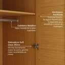 Ver mais imagens de Guarda Roupa Planejado 2 Portas Ripadas 80cm Samambaia CabeCasa MadeiraOriginals Marrom/Carvalho