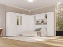 Ver imagem 1 de Guarda-Roupa Casal Modulado de Canto com Espelho 11 Portas Multimóveis Branco