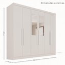 Ver imagem 4 de Guarda-Roupa Casal Modulado de Canto com Espelho 11 Portas Multimóveis Branco